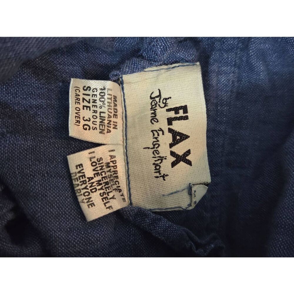VTG Flax by Jeanne Engelhart Linen Chambray Button Down Sz. 3G (22-24) - Picture 4 of 5